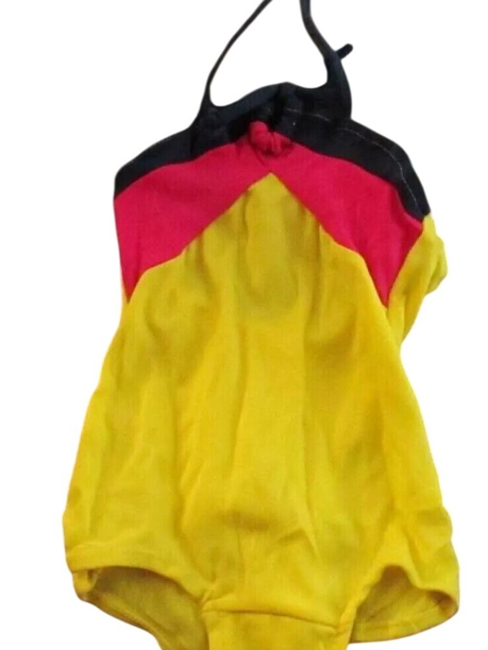 Vintage 1980's Girls Swimsuit Size 3T 3X One Piece  COLORBLOCK MADE USA NEW NWOT